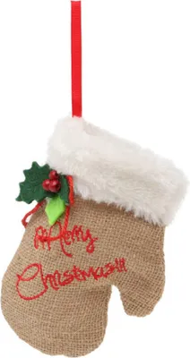 Immagine prodotto di Decorazione per albero di Natale Guanto di Babbo Natale colorato 16 x 12 cm - Taglia unica