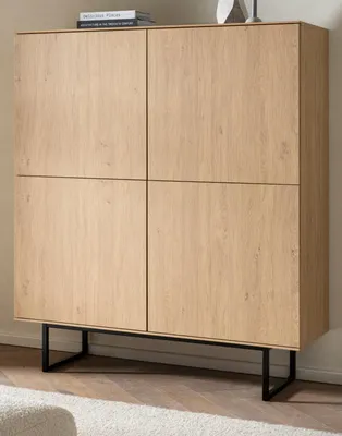 Produktbild von Highboard "Breda" in Stone Eiche Kommode 115 x 137 cm, mit Push-to-Open