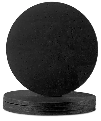 Kork-Untersetzer 4er-Set rund schwarz 10x10x0,4 cm