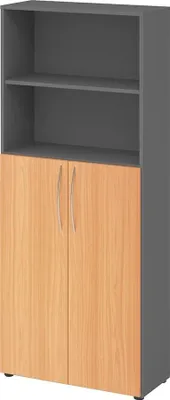 Zdjęcie produktu dla HAMMERBACHER Regalschrank 4770, V4770/G/6/BM grafit, buche 80,0 x 34,6 x 188,0 cm