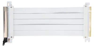 Obrázek produktu pro Prodlužovací kabel PCIe 4.0 x16 s vysokým stíněním, ohebný v úhlu 180 stupňů, pro grafickou kartu, bílý, 40 cm