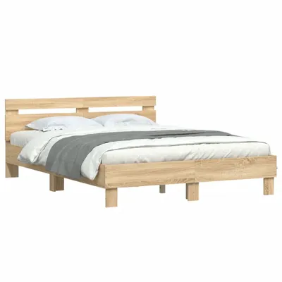 Obrázek produktu pro vidaXL Rám postele s čelem dub Sonoma 150x200 cm materiál na bázi dřeva