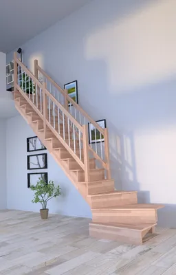 Produktbild von Holztreppe Lindos (Buche) in  1/4 gewendelter Ausführung links-100 cm-Holz-Edelstahl Geländer weiß-beidseitig-mit Setzstufen