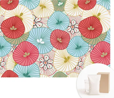 Produktbild von Fototapete - Wandbilder für Wohnzimmer - 312x219 cm - Dekorative Wandfolie - Modernes Design für Wanddekoration - Tapeten für Innenräume - Blumenmuster