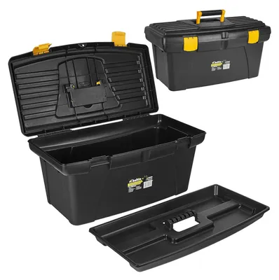 Immagine prodotto di Cassetta porta utensili, nero/giallo, 22", 56 x 29 x 27.5 cm Keltin