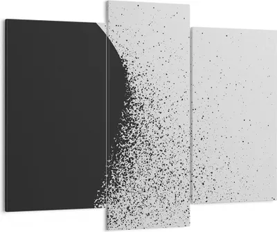 Produktbild von Bild auf Leinwand - Leinwandbild - 3 Teile - Abstraktion Schwarzweiß Geometrie - 130x100cm Wand Bild Wanddeko Wandbilder Leinwanddruck Bilder Wanddekoration Leinwand bilder CB130x100-4922