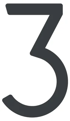 Produktbild von Moderne Hausnummer ''3'' - 152 mm in Anthrazit