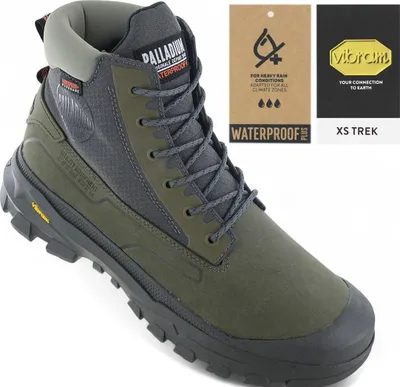 Image de PALLADIUM Pallarider SC WP+ Waterproof - Bottes Bottes Homme Chaussures Vert 09541-309-M , EU 43 UK 9