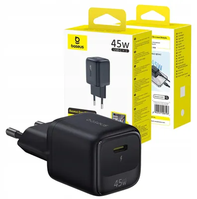 Image de Chargeur rapide Baseus (adaptateur secteur) 45 W, USB Type-C, pour téléphones portables (avec prise)