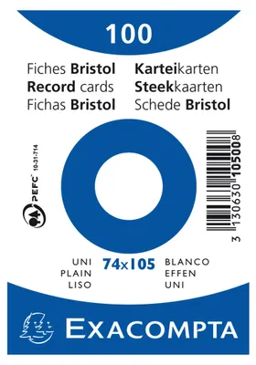 Immagine prodotto di EXACOMPTA 10500SE Schede EXACOMPTA, DIN A7, bianche, bianco