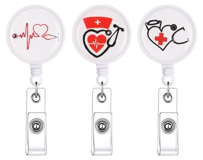 Productafbeelding van Set van 3 Uitrekbare Sleutelhangers met Badgehouder