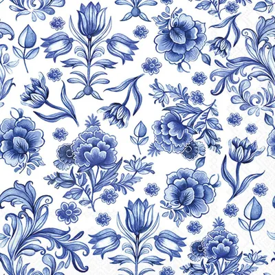 Immagine prodotto di Tovaglioli 33x33 cm - Delft Blue flowers