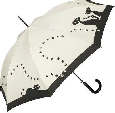 Produktbild von Regenschirm Stockschirm Automatik Kunstledergriff  Motiv Schwarze Katzen