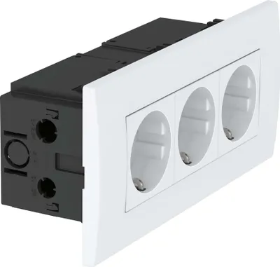 Imagen del producto de OBO Bettermann, módulo de enchufes de 3 tomas, dimensiones 84x185x59 mm, sistema RWS SDE-R (6119414)