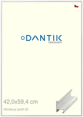 Obrázok produktu pre Rám DANTIK 42x59,4 | ALU profil 6030 Biela dyha (Plexi Clear)