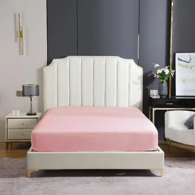Produktbild von Satin-Spannbetttuch mit Gummizug 90 x 200 + 30 cm rosa verschiedene Farben