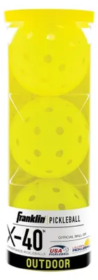 Produktbild von Franklin Pickleball X40 Bälle - Outdoor Set 3 Stück Optic Gelb