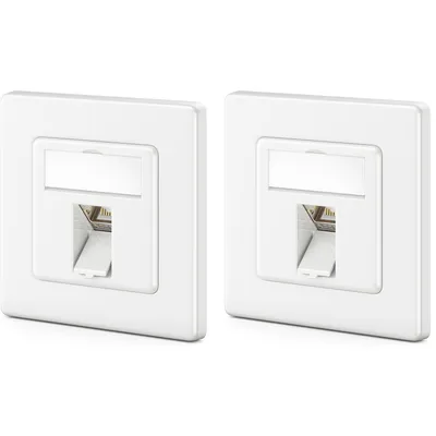 Produktbild von deleyCON 2x CAT8 Keystone Netzwerkdosen Set 2000 MHz 40 GBit/s Unterputz 2x Netzwerkdose & 2x Keystone Modul mit RJ45 Buchse STP Geschirmt Metall Gehäuse Datendose Netzwerkkabel Verlegekabel