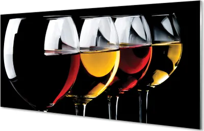 Produktbild von Glasbilder 120x60 Wandkunst Gläser schwarzen Hintergrund