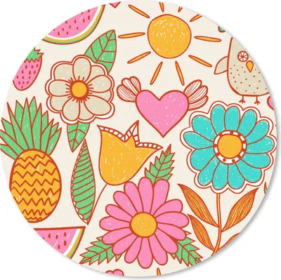 Produktbild von MuchoWow® Mauspad Mousepad Eule - Regenbogen - Blumen - Kinder - Muster 50x50 cm - Mousepads - Maus Mat - Pad - Mausunterlage - Vinyl