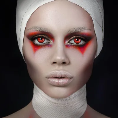 Produktbild von aricona Rote Farbige Halloween Kontaktlinsen Kostüm Zombie Vampir Dämonen