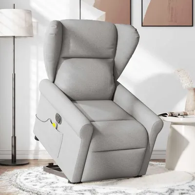 Immagine prodotto di Poltrona Alzapersona Massaggi Elettrica Grigio Nuvola Tessuto