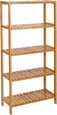 Zdjęcie produktu dla Regał bambusowy 5 półek, regulowana wysokość, 130x60x26 cm