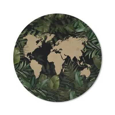Produktbild von MuchoWow® Mauspad Mousepad Weltkarte - Pflanzen - Blätter 50x50 cm - Mousepads - Maus Mat - Pad - Mausunterlage - Vinyl