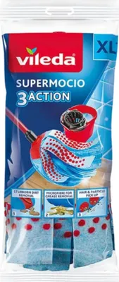Obrázok produktu pre Vileda 150730, Mokré vankúšiky pre mop, Viacfarebný, Celulóza, Polyamid, Polyester, 1 kusov, 110 mm, 80 mm