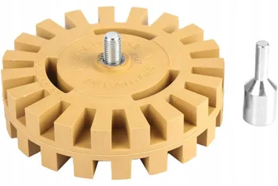 Obrázek produktu pro Rosfix Sada Gumových Kotoučů 100 mm – Odstraňovač Lepidla s Adaptérem pro Vrtačku | Šířka 20 mm, Stopka 6 mm, 4000 ot./min | Čištění Ráfků
