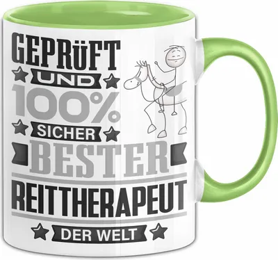 Produktbild von Reittherapeut Geschenk Lustiger Spruch für Reittherapeut Geschenkidee Bester Reittherapeut Der Welt (Grün)