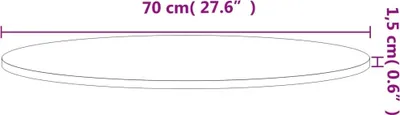 Zdjęcie produktu dla vidaXL Blat stołu Ø70x1,5 cm okrągły z litego drewna bukowego