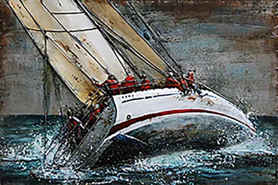 Produktbild von 3D-Metallbild - Motiv: Segelboot - 80 x 120cm