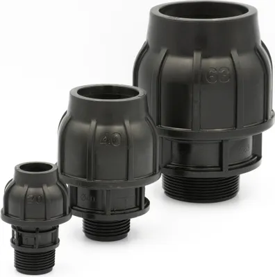 Produktbild von PE Anschluß Verschraubung 40mm x 1 1/4" Zoll Aussengewinde Übergang