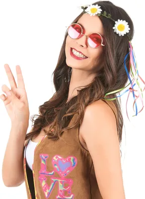 Produktbild von Margeriten-Blumenkranz Haarschmuck bunt - Einheitsgröße