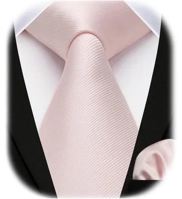 Produktbild von Krawatten- und Einstecktuch-Set Herren Rosa einfarbig 2-teilig