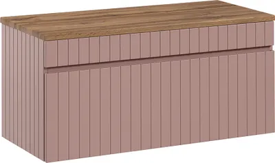 Produktbild von Waschbeckenunterschrank 100 cm IRAKLIO-56-ROSE rosa Eiche Nb., B/H/T ca. 100,4/48,5/46 cm