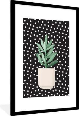 Produktbild von MuchoWow® MuchoWow® Gerahmtes Poster Sukkulente - Blumentopf - Pflanze 60x90 cm - Poster mit zchwarzem Bilderrahmen - Dekoration - Wandposter Wohnzimmer - Hochwertig