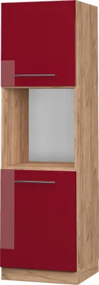 Obrázek produktu pro Skříňka na vestavěnou troubu Vicco Fame-Line Bordó červená vysoký lesk 60 cm otevřený, Model 38610