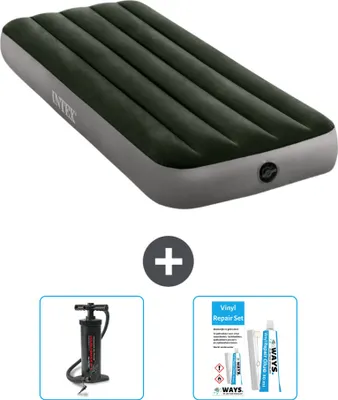 Produktbild von Intex Luftbett – 1 Person – 76 x 191 x 25 cm – Grün – im Lieferumfang enthalten Pumpe en Reperaturset