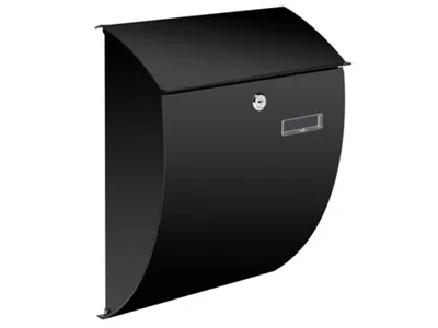 Produktbild von Perel Wandbriefkasten Nice für den Außenbereich in Schwarz mit Namensschild und Schloss,