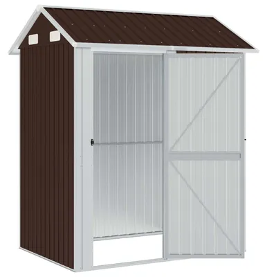 Productafbeelding van vidaXL Tuinhuis, bruin, 192x152,5x237 cm, verzinkt staal