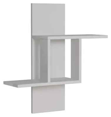 Image de Étagère murale Rangement en Panneau Mélaminé Blanc 64 x 70 x 20 cm Épaisseur 18 mm Style Scandinave