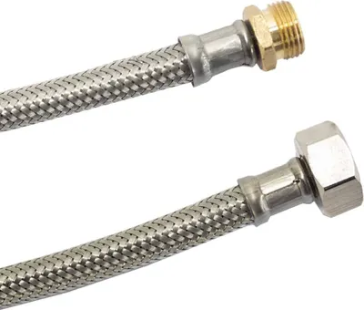 Produktbild von DN8 DVGW Panzerschlauch m. Edelstahlumflechtung 3/8" AG x 1/2" ÜM 2000 mm