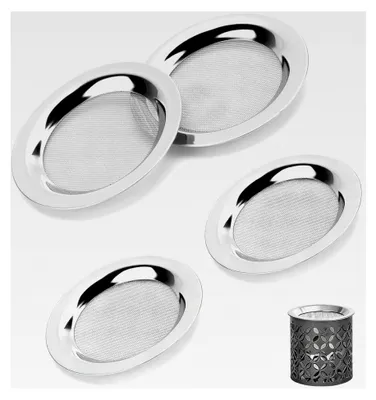Produktbild von 4 Stück Räuchersieb aus Edelstahl für Räucherwerk, hitzebeständig, Ø 10 cm