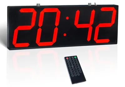 Doppelseitige LED-Wanduhr, 6 Zoll, Timer, Temperatur, Alarm, rot