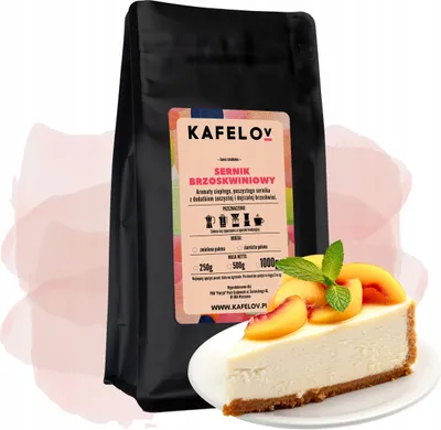 Produktbild von KAFELOV | Gemahlener Kaffee Käsekuchen mit Pfirsich - 250 g - Frisch geröstet - Süße Aromen