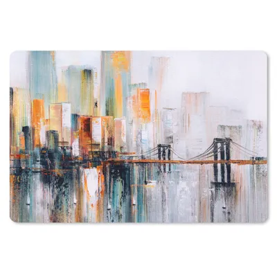 Produktbild von MuchoWow® Schreibtischunterlage Ölgemälde - Skyline - Abstrakt 60x40 cm - XXL Mauspad - Großes Mauspad