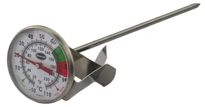Milch- und Kaffeethermometer, Edelstahl, 17,5 cm Sonde