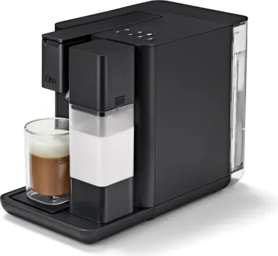 Produktbild von Tchibo Qbo MILK MASTER Premium Kapselmaschine für Cappuccino, Espresso, Caffè Crema, Caffè Grande, Milchschaum auf Knopfdruck mit abnehmbarem Milchtank 300ml, mit Abschaltautomatik, Velvet Black